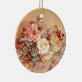 Rosa und Gelbe Rosen Keramik Ornament (Rechts)