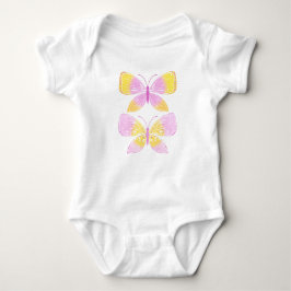 Rosa und gelbe Schmetterlinge Baby Strampler
