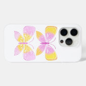Rosa und gelbe Schmetterlinge Case-Mate iPhone Hülle (Rückseite (Horizontal))