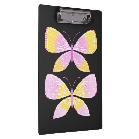 Rosa und gelbe Schmetterlinge Klemmbrett (Rechts)