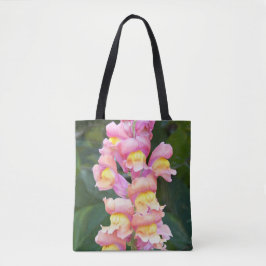 Rosa und gelbe Schnappdrache, floral Tasche