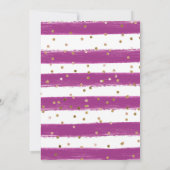 Rosa und gelbe Sommer-Blume Goldrahmen Hochzeit Einladung (Rückseite)