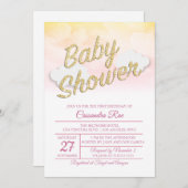 Rosa und gelbe Sonnenschutzdusche Einladung (Vorne/Hinten)