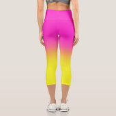 Rosa und gelbe Sonnenuntergänge Individuelle Name Capri Leggings (Rückseite)