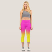 Rosa und gelbe Sonnenuntergänge Individuelle Name Capri Leggings (Vorderseite)