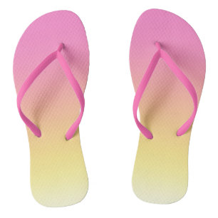 Rosa und gelbe Sonnenuntergänge Ombre Flip Flops Badesandalen