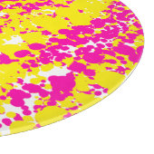 Rosa und Gelbe Spatter Schneidebrett (Ecke)