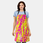 Rosa und Gelbe Spatter Schürze (Getragen)