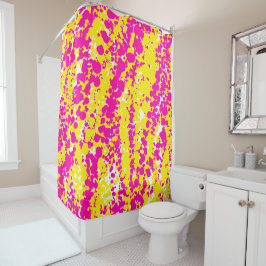 Rosa und gelbe Spattermuster Duschvorhang