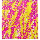 Rosa und gelbe Spattermuster Duschvorhang (Vorderseite)