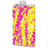 Rosa und gelbe Spattermuster Flachmann (Links)