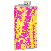 Rosa und gelbe Spattermuster Flachmann (Rechts)