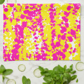 Rosa und gelbe Spattermuster Geschirrtuch (Gefaltet)