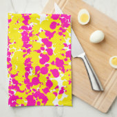 Rosa und gelbe Spattermuster Geschirrtuch (Viertel Falte)