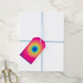 Rosa und gelbe Spirale Geschenkanhänger (Mit Garn)