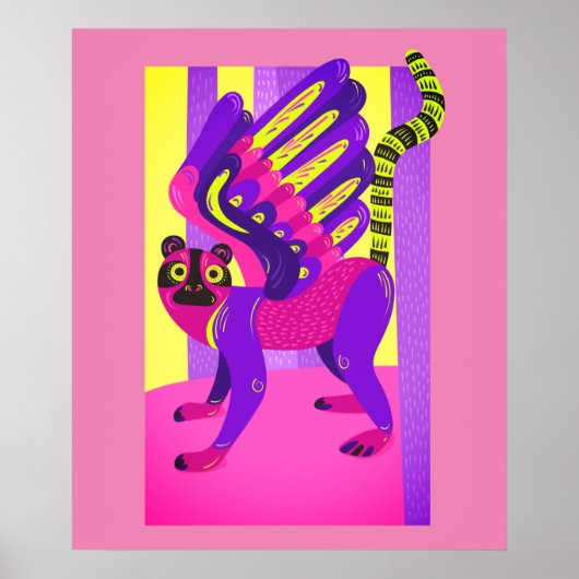 Rosa und gelbe Stammesfarbe Poster (Vorne)