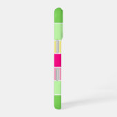 Rosa und gelbe Streifen Monogramm Gehäuse iPhone 16 Hülle (Rechte Seite)