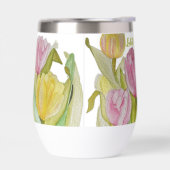 Rosa und gelbe Tulip Wasser Flasche (Links)