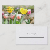 Rosa und gelbe Tulpen Terminkarte (Vorne/Hinten)