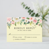 Rosa und gelbe UAWG RSVP Karte (Stehend Vorderseite)