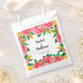 Rosa und gelbe Wasserfarbe Blumenzwiebeln Napkins Geschenktütchen (Ausgeschnitten)