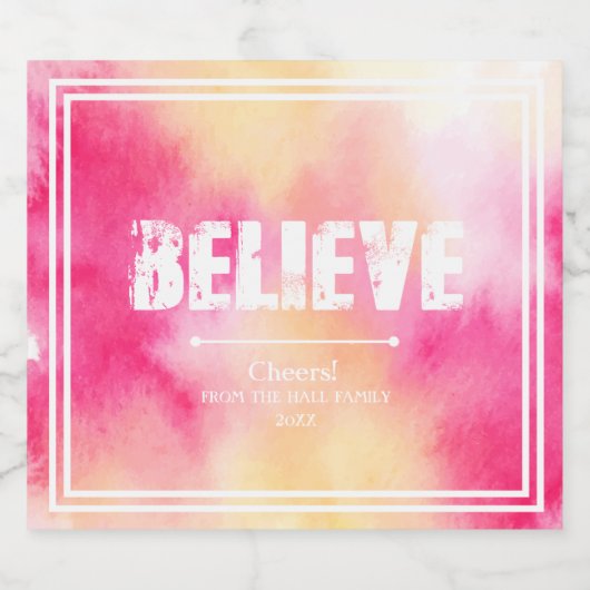 Rosa und gelbe Wasserfarbe, glauben Bierflaschenetikett (Einzelnes Label)