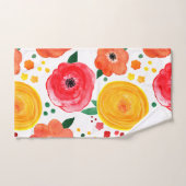 Rosa und gelbe Wasserfarben Handtücher aus Blumen (Handtuch)
