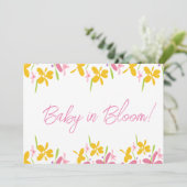 Rosa und gelbe Wildblume Baby in Blüte Einladung (Stehend Vorderseite)