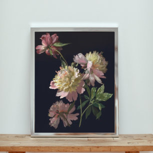 Rosa und gelbe Zapfen auf schwarz Fotodruck