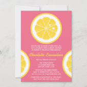 ROSA UND GELBE ZITRONEN-THEMED BRAUTPARTY EINLADUNG (Vorderseite)