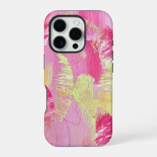 Rosa und gelber abstrakter Kunst-Handyhülle iPhone 16 Pro Hülle