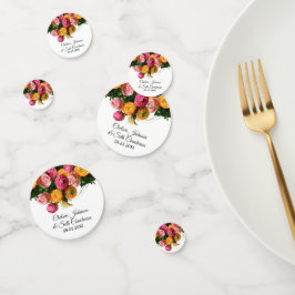 Rosa und gelber Blumengarten Konfetti