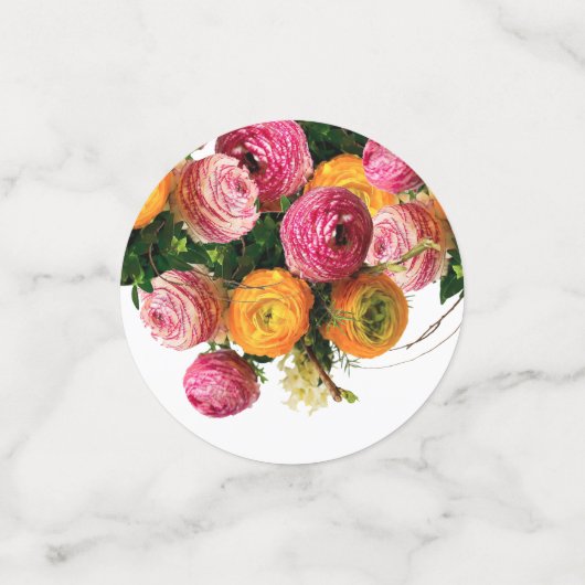 Rosa und gelber Blumengarten Konfetti (Klein Vorderseite)