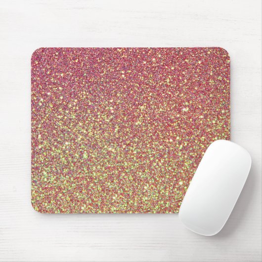 Rosa und gelber Glitzer Mousepad (Mit Mouse)