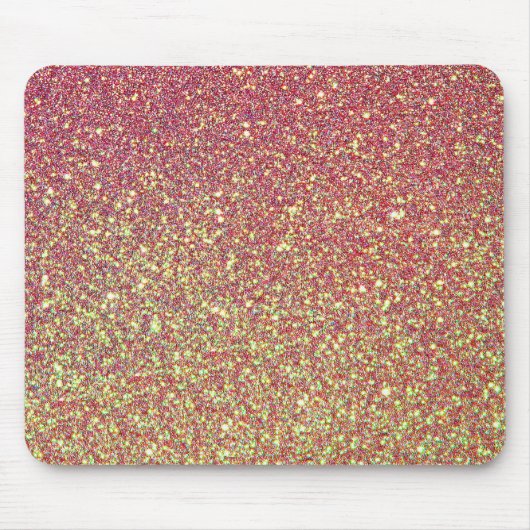 Rosa und gelber Glitzer Mousepad (Vorne)