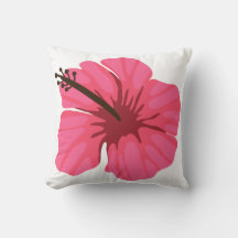 Rosa und gelber Hibiskus Kissen
