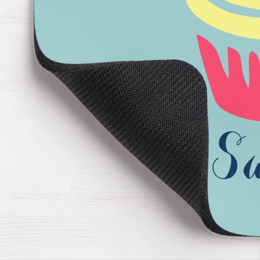 Rosa und gelber Kuchen oben mit Kirsche Mousepad (Ecke)