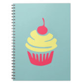 Rosa und gelber Kuchen oben mit Kirsche Notizblock (Vorderseite)