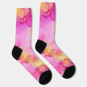 Rosa und gelber Marmor Socken (Rechts)