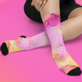 Rosa und gelber Marmor Socken