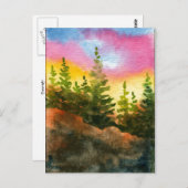 "Rosa und gelber Morgen" Landstraßen Postkarte (Vorne/Hinten)