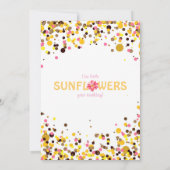 Rosa und gelber Sonnenblumegeburtstag Einladung (Rückseite)
