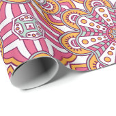 Rosa und gelber Zirkel Mandala Geschenkpapier (Rolleneckpunkt)