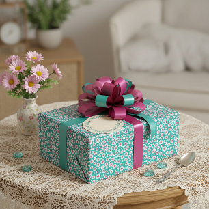 Rosa und gelbes Aquarell-Gänseblümchen-Muster Geschenkpapier