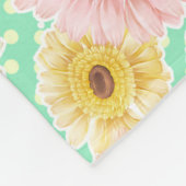 Rosa und gelbes Blumenmuster Fleecedecke (Ecke)