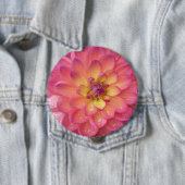 Rosa und gelbes Dahlienmuster Button (Beispiel)