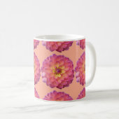 Rosa und gelbes Dahlienmuster Kaffeetasse (VorderseiteRechts)