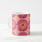 Rosa und gelbes Dahlienmuster Kaffeetasse (Vorderseite Links)
