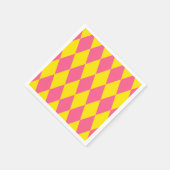 Rosa und gelbes Harlekin-Karomuster  Serviette (Ecke)