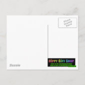 Rosa und gelbes Kaleidoskop-Fraktal Postkarte (Rückseite)